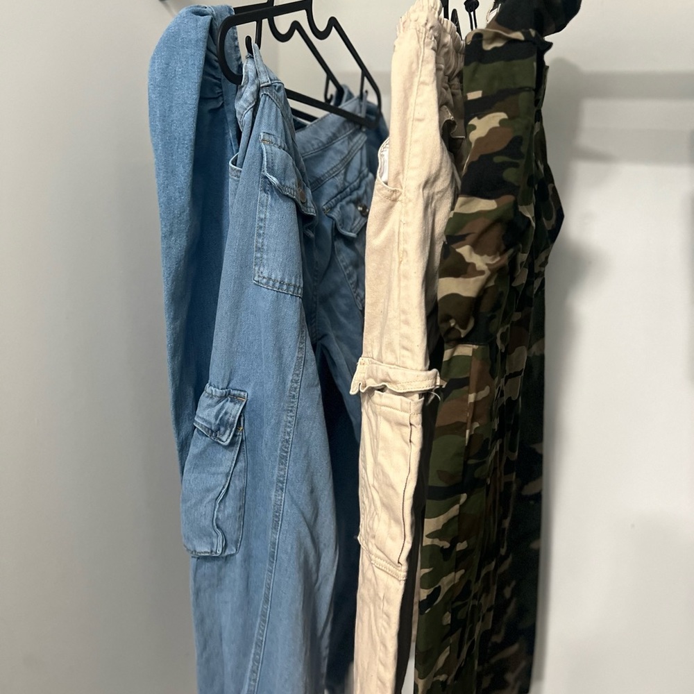 One full outfit and two separate pants